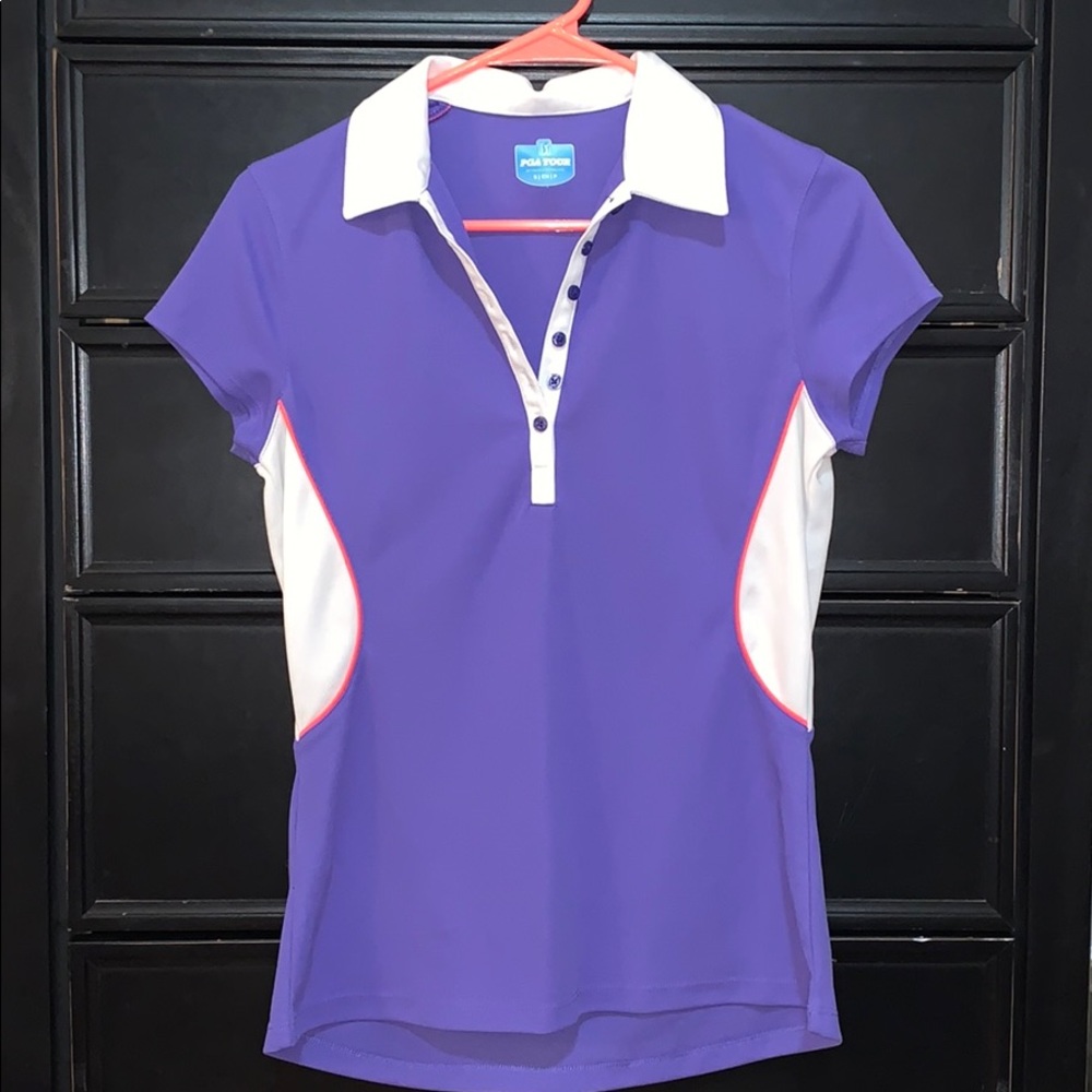 purple golf tee, women’s, PGA tour brand, size S